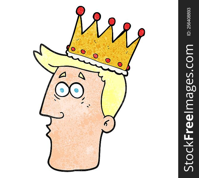 freehand textured cartoon kings head