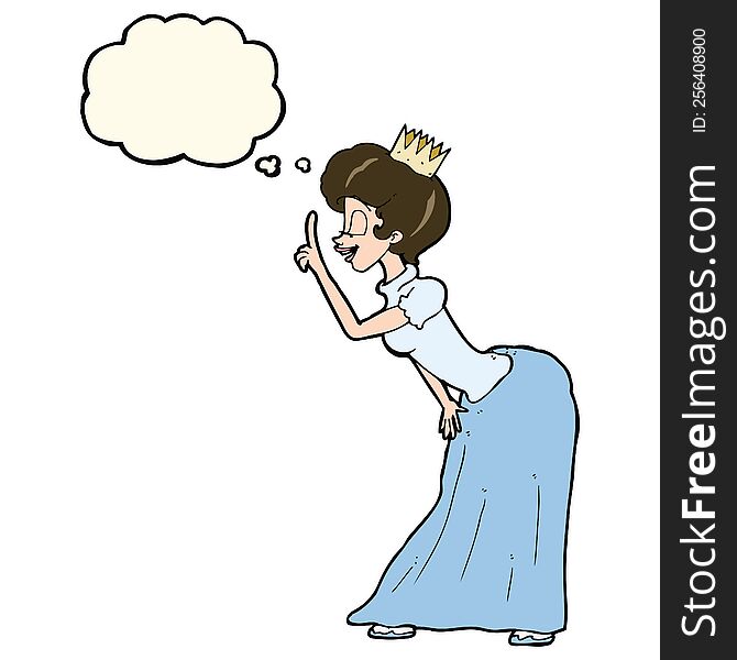 cartoon princess with thought bubble