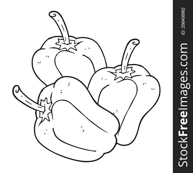 Black And White Cartoon Peppers