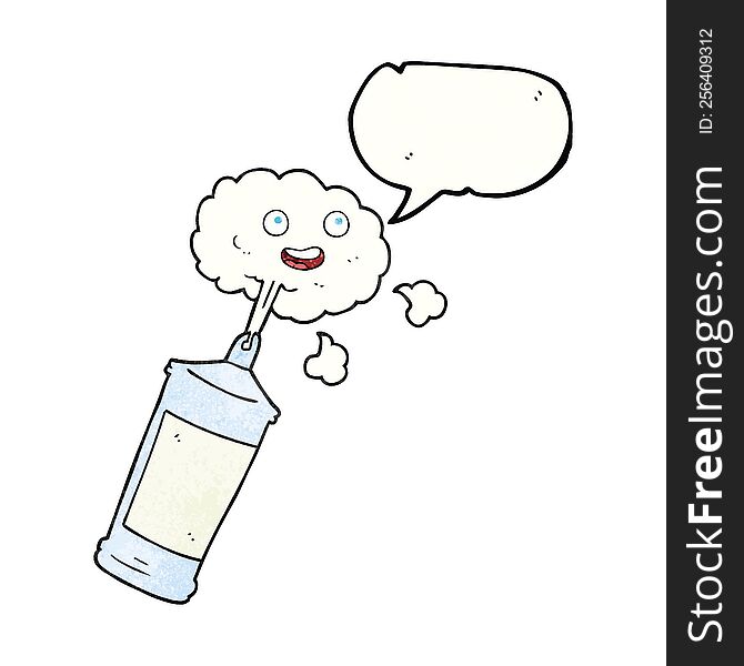 Speech Bubble Textured Cartoon Spraying Whipped Cream
