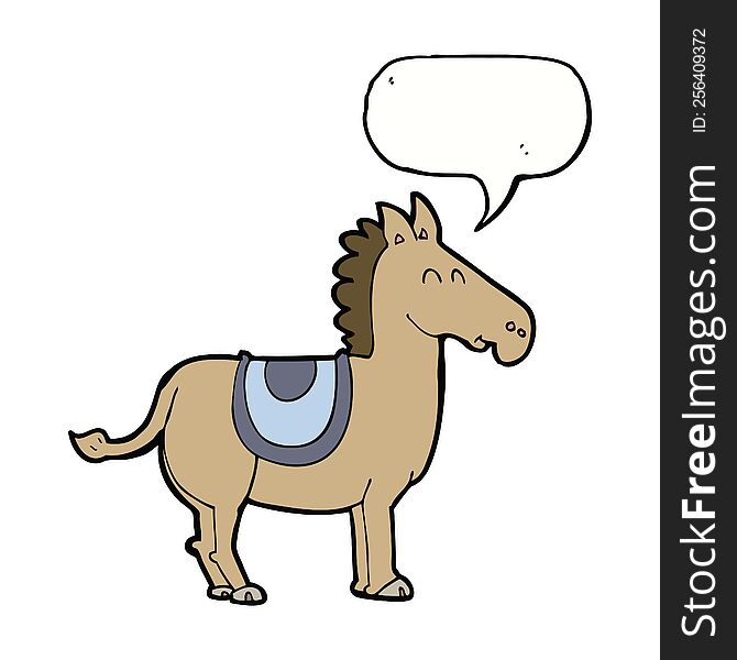 Cartoon Donkey With Speech Bubble