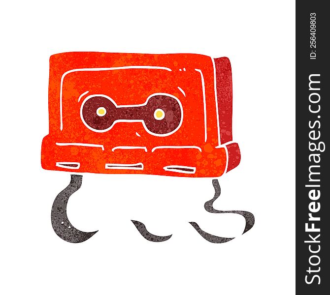 retro cartoon cassette tape