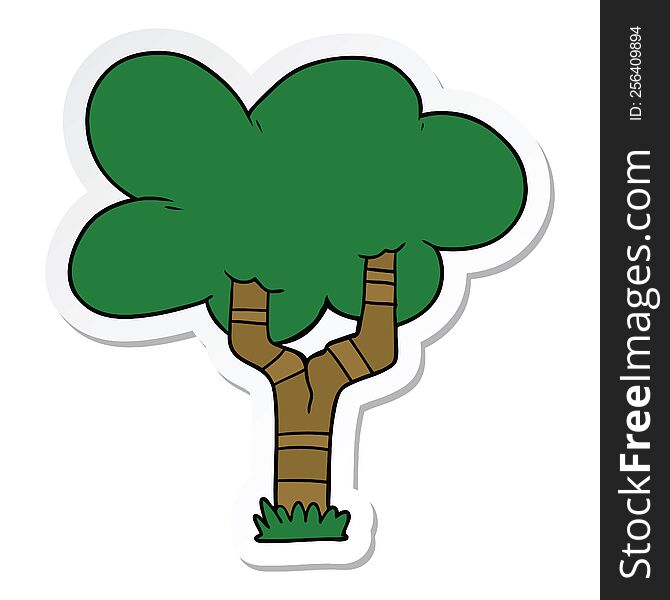 sticker of a cartoon tree