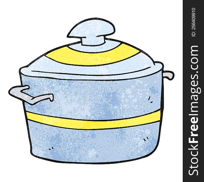 freehand textured cartoon cooking pot