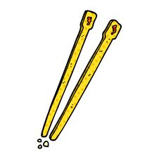 Cartoon Doodle Chop Sticks Stock Images