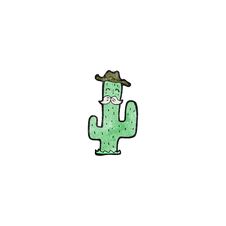 Cartoon Cowboy Cactus Stock Image