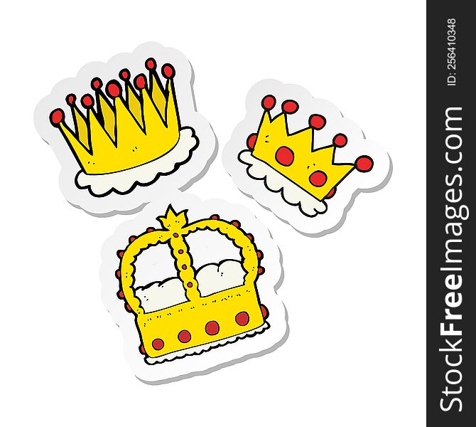 sticker of a cartoon crowns