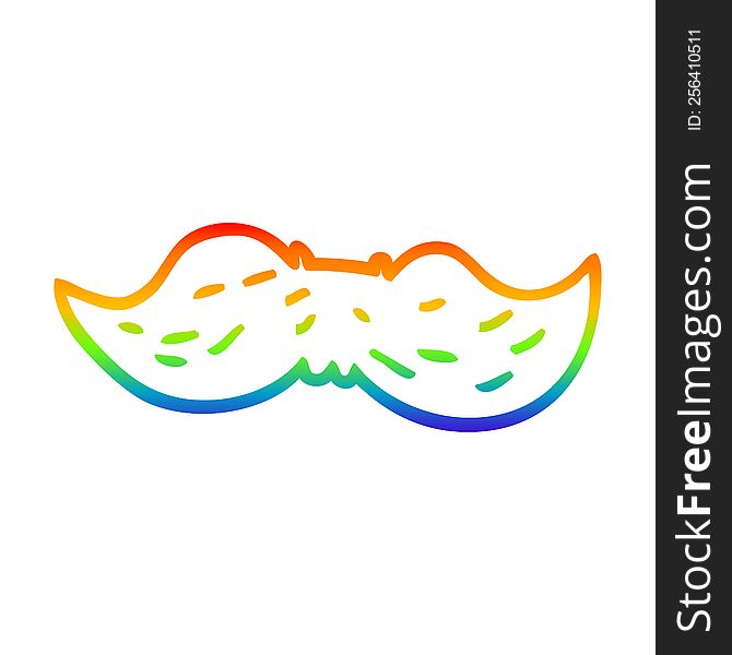 rainbow gradient line drawing cartoon mans mustache