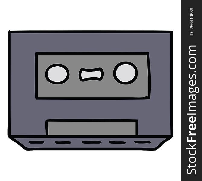 Cartoon Doodle Of A Retro Cassette Tape