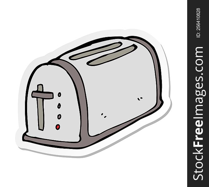 Sticker Of A Cartoon Toaster