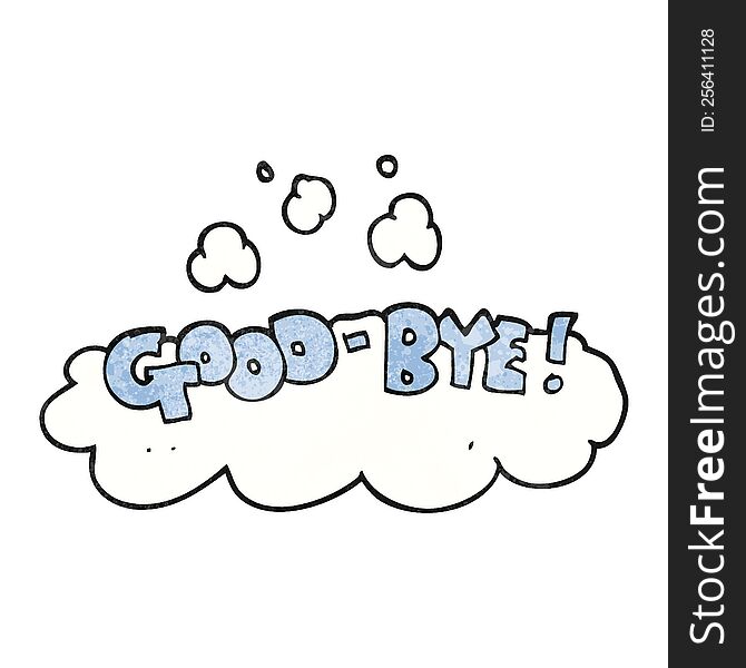 textured cartoon good-bye symbol