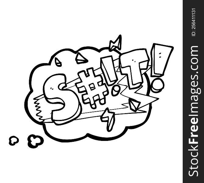 freehand drawn thought bubble cartoon swearword