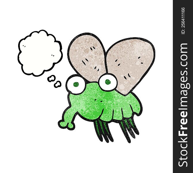 Thought Bubble Textured Cartoon Fly