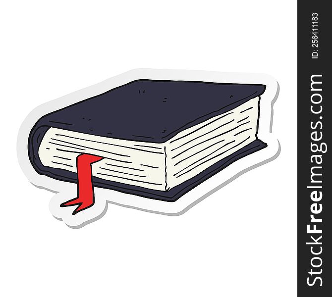 sticker of a cartoon thick book