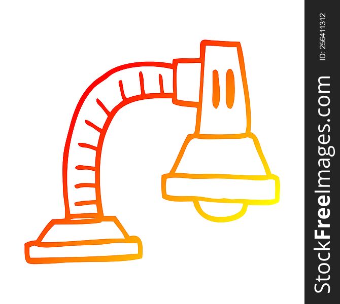 warm gradient line drawing of a cartoon adjustable lamp