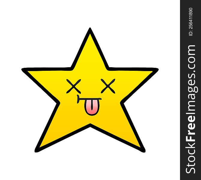 gradient shaded cartoon of a gold star