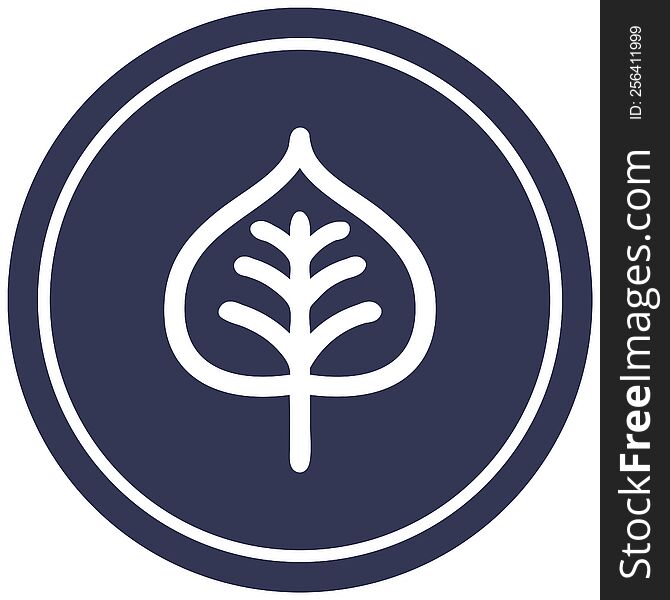 natural leaf circular icon symbol