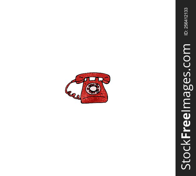 cartoon old style telephone