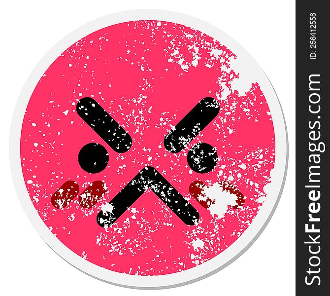 Annoyed Face Circular Sticker