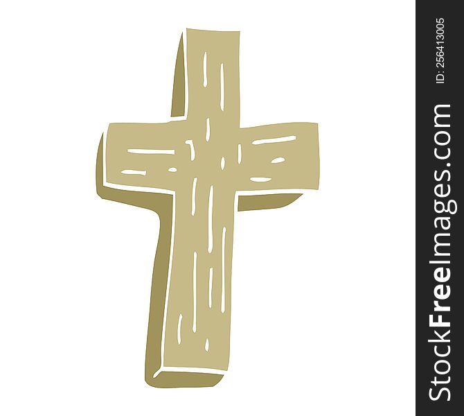 cartoon doodle wooden cross