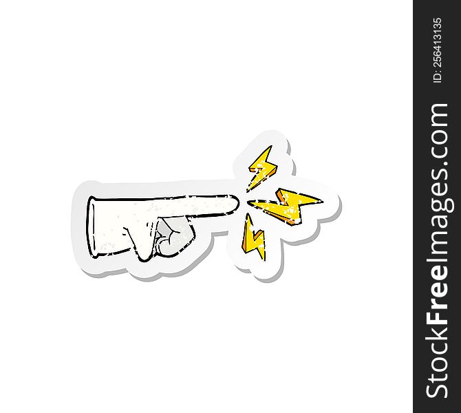 Retro Distressed Sticker Of A Cartoon Rubber Glove Poke