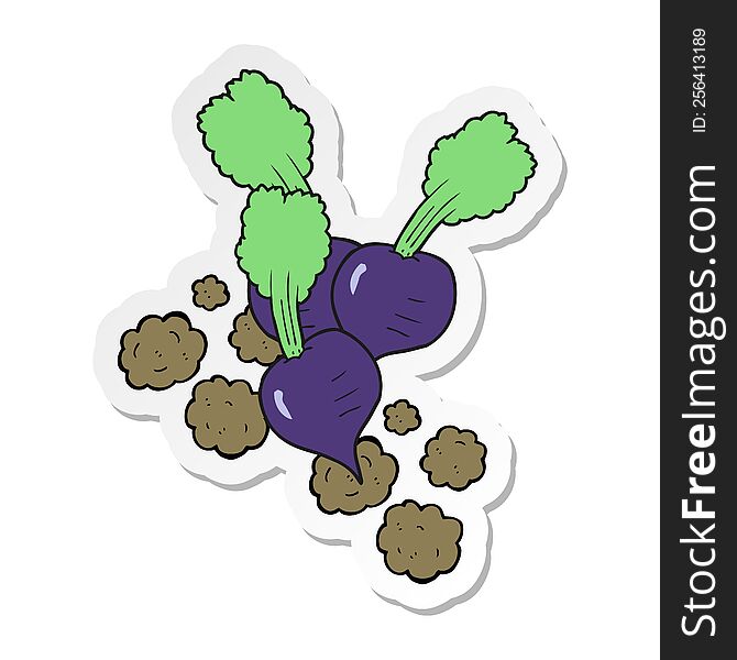 Sticker Of A Cartoon Beetroot