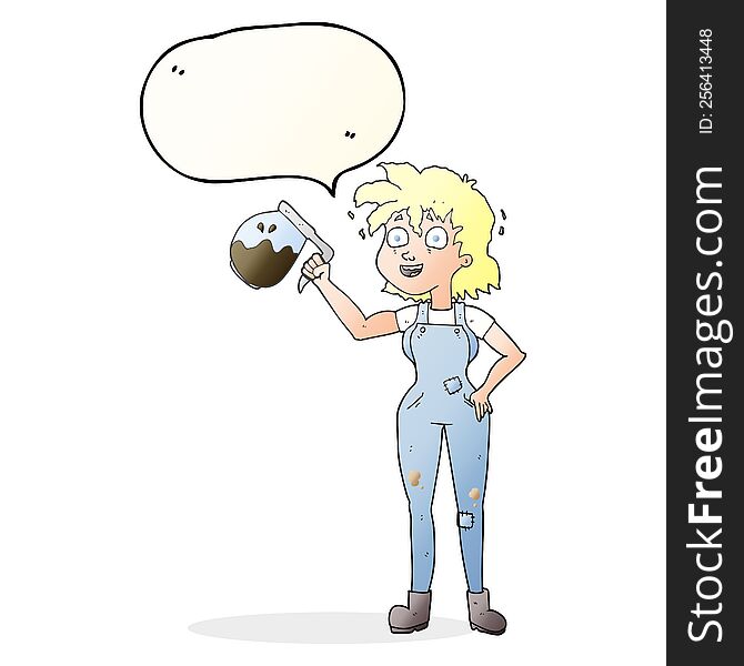 Too Much Coffee Speech Bubble Cartoon