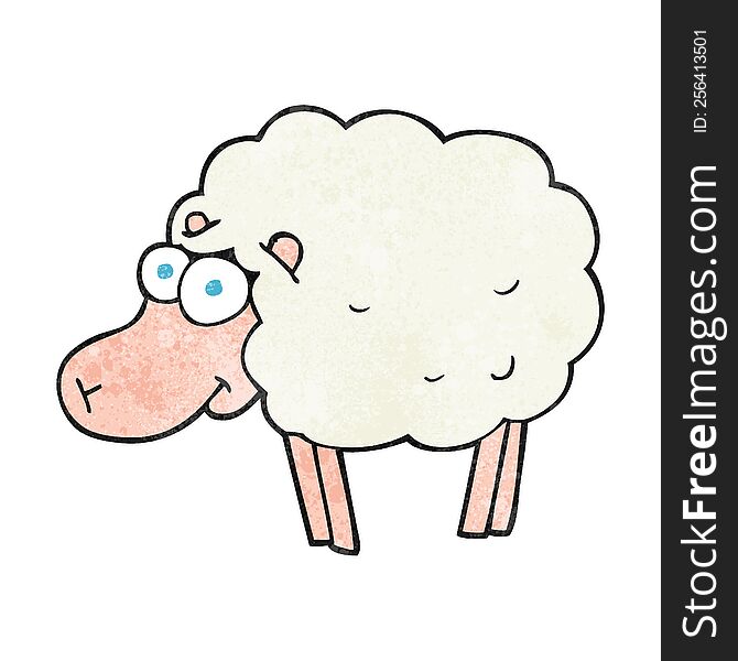 Funny Textured Cartoon Sheep