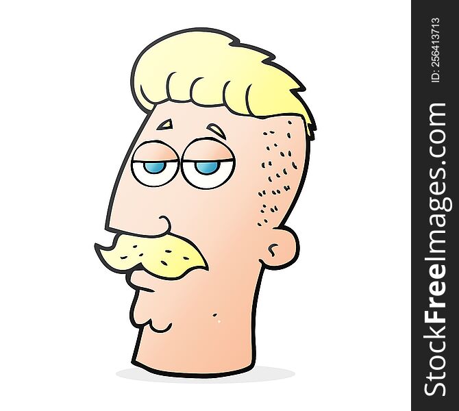 freehand drawn cartoon man with hipster hair cut