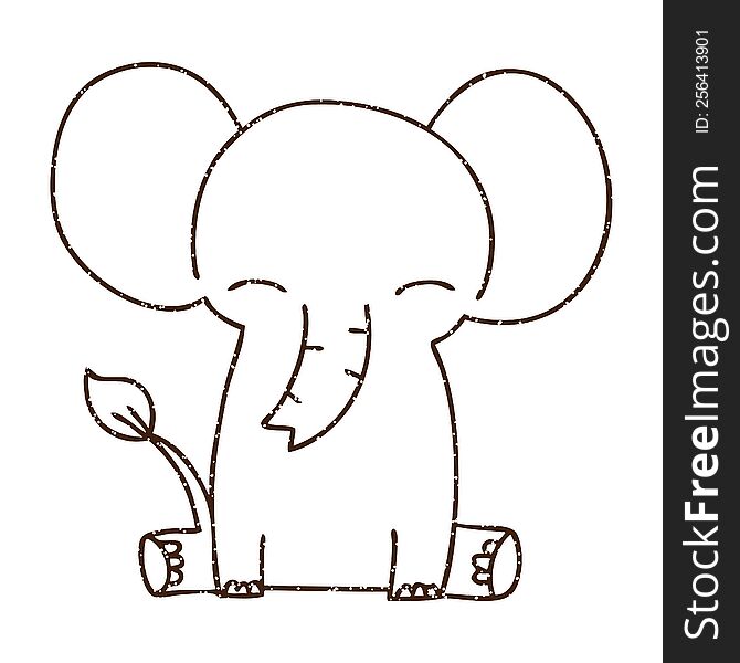 Elephant Charcoal Drawing