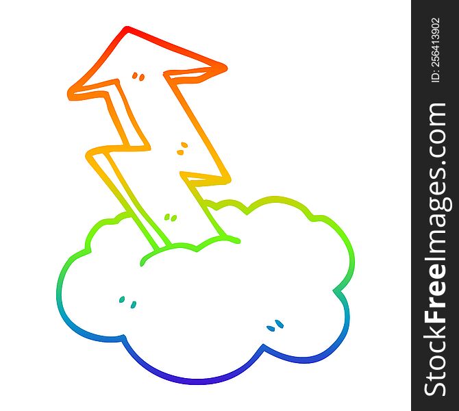 Rainbow Gradient Line Drawing Cartoon Growth Arrow