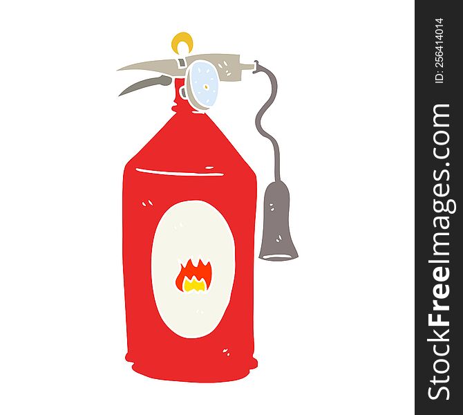 flat color illustration of fire extinguisher. flat color illustration of fire extinguisher