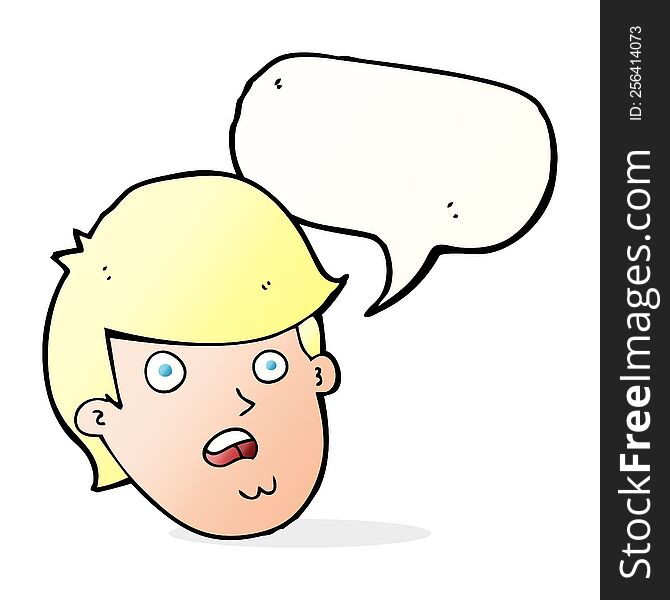 Cartoon Man With Big Chin With Speech Bubble