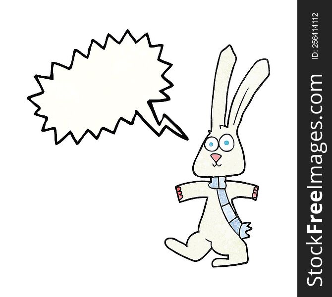 Speech Bubble Textured Cartoon Rabbit