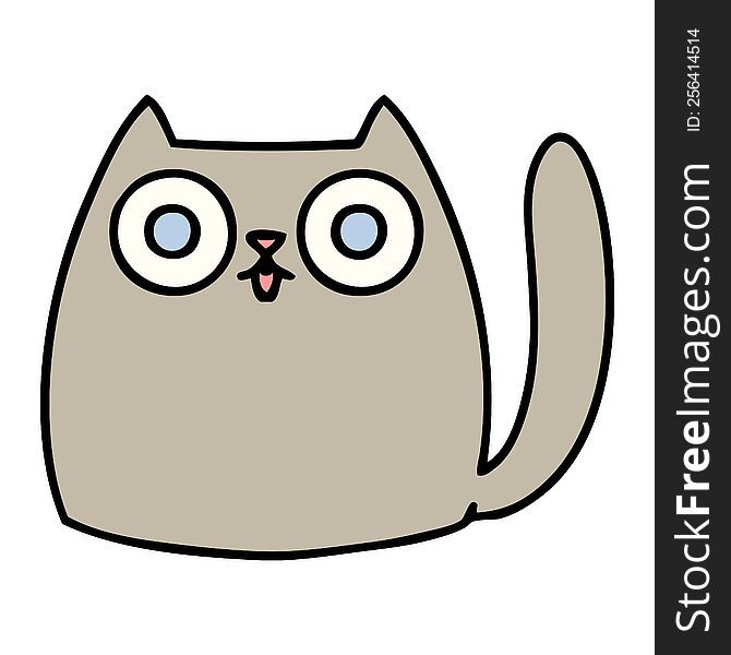 cartoon of a cute cat staring you right in the eye balls. cartoon of a cute cat staring you right in the eye balls