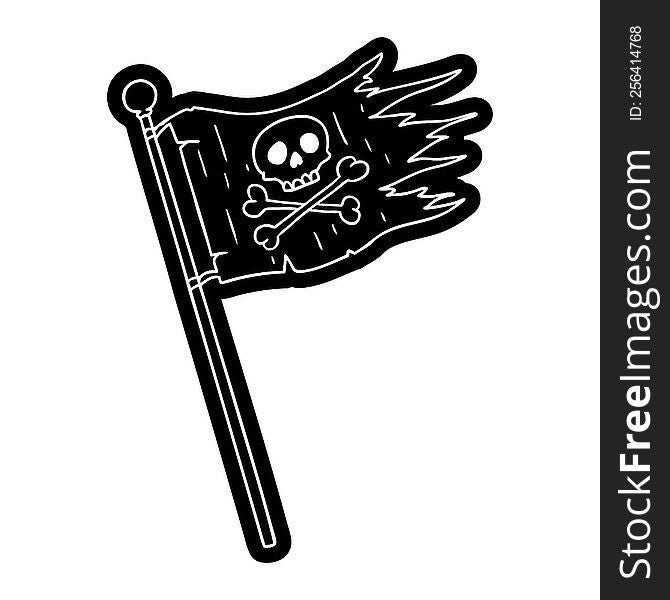 cartoon icon of a pirates flag. cartoon icon of a pirates flag