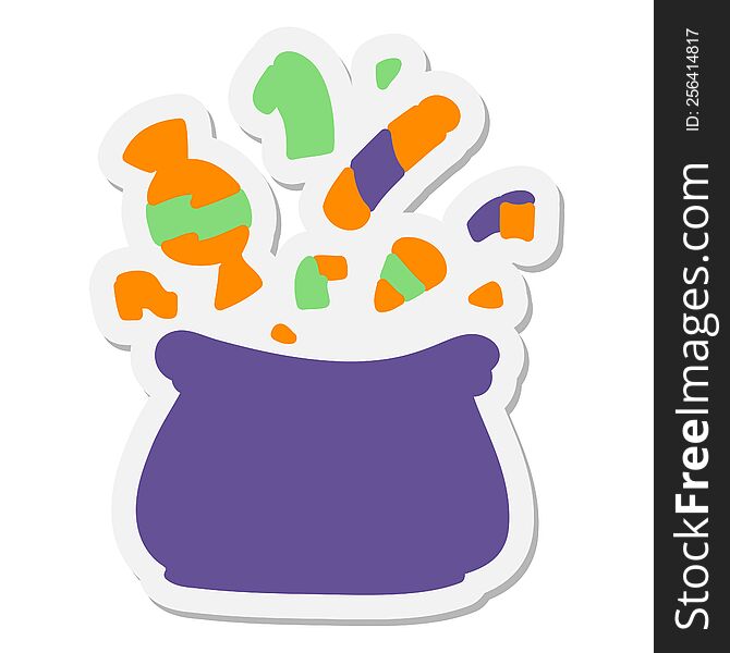 bag of halloween candy sticker