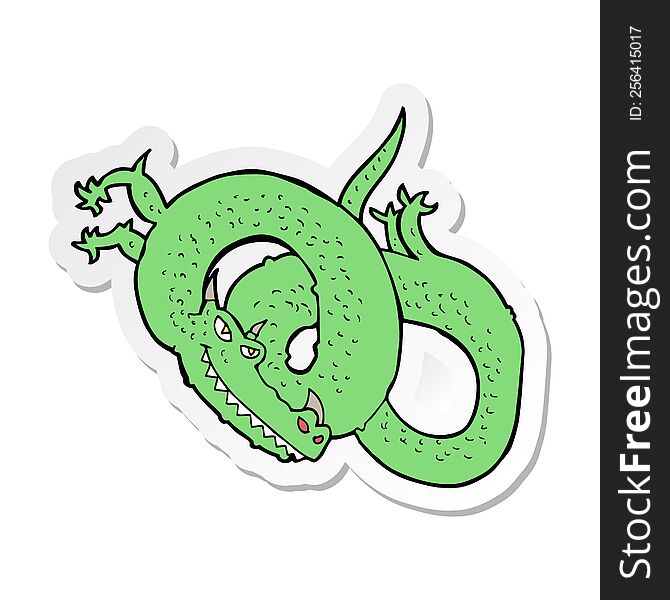 sticker of a cartoon dragon