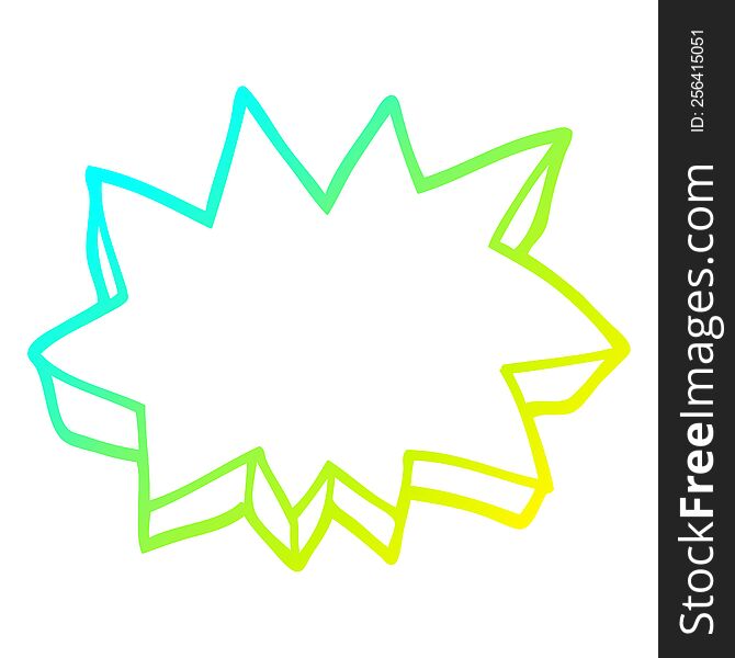cold gradient line drawing of a cartoon decorative explosion