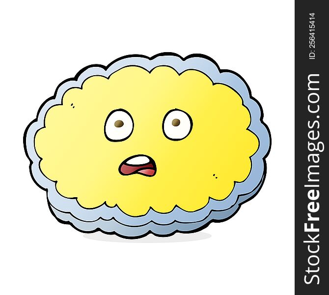 Shocked Cartoon Cloud Face