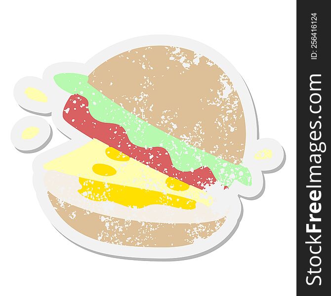 a tasty burger grunge sticker