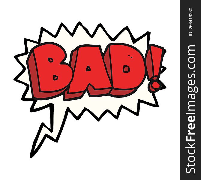 Speech Bubble Cartoon Bad Symbol