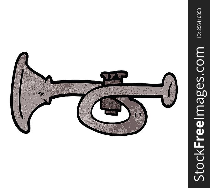 cartoon doodle metal trumpet