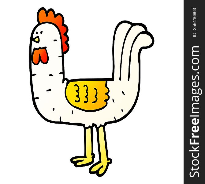 vector gradient illustration cartoon cockerel