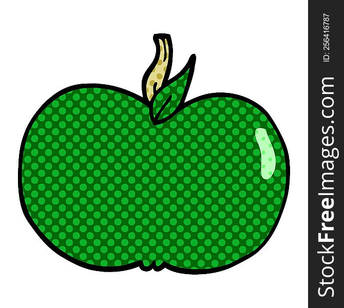 cartoon doodle juicy apple