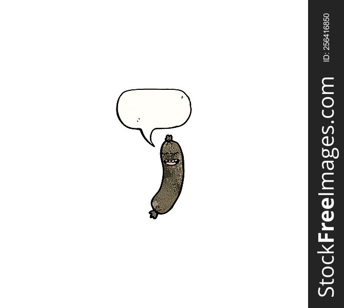 Sausage With Speech Bubble Cartoon