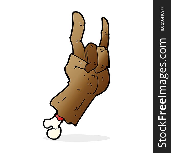 cartoon hand making rock symbol