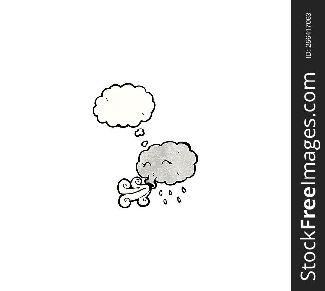 Cartoon Stormcloud Blowing