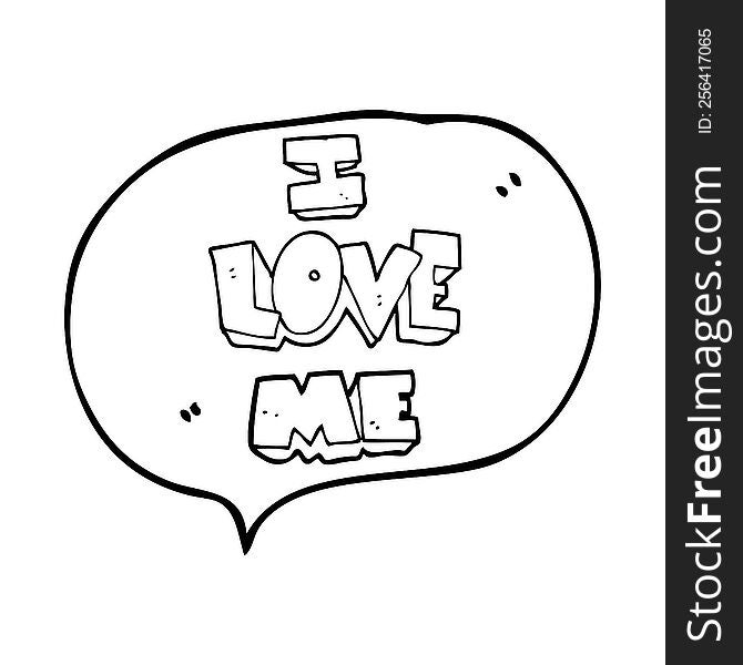 i love me speech bubble cartoon symbol