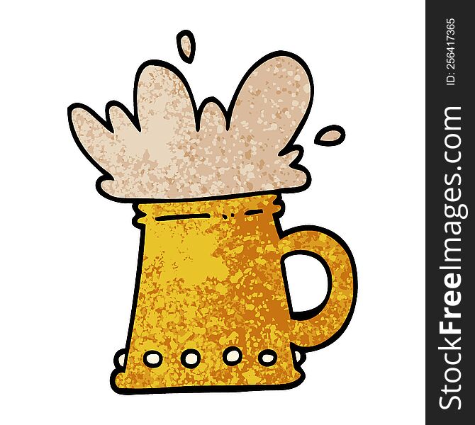 Grunge Textured Illustration Cartoon Beer Tankard
